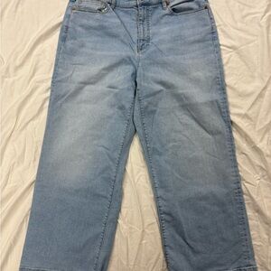 Lands' End Women's Recover High Rise Wide Leg Jeans Light Wash Size 16W